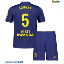 Maglie da calcio Atletico Madrid Johnny Cardoso #5 Seconda Maglia Bambino 2025-26 Manica Corta (+ Pantaloni corti)